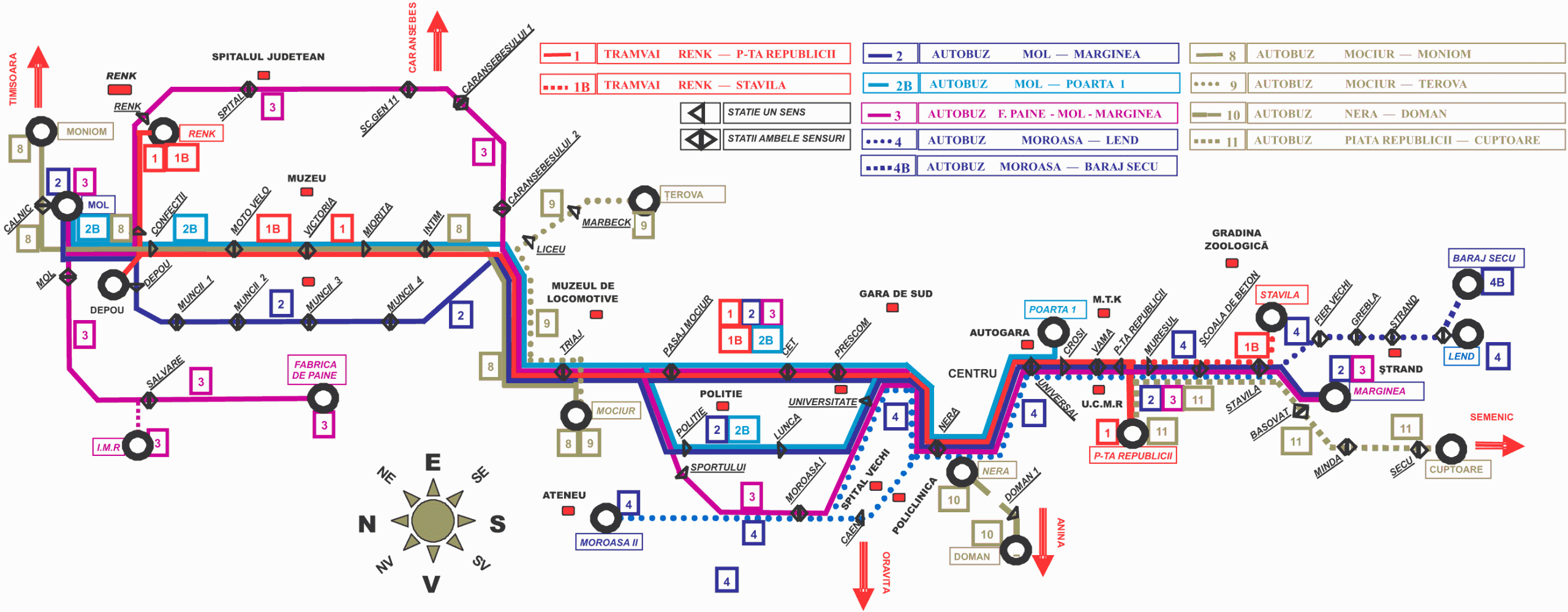 Resita – Transportation Map