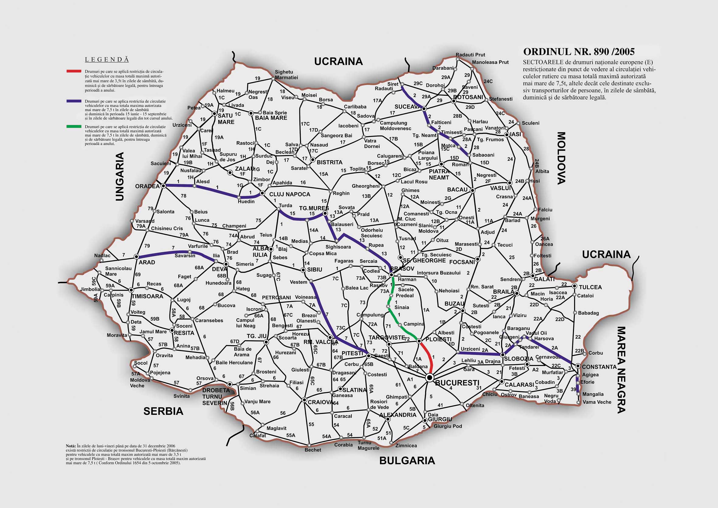 Routier Map of Romania