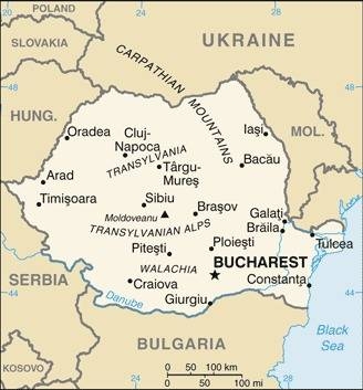 Romania – Harta CIA / CIA map
