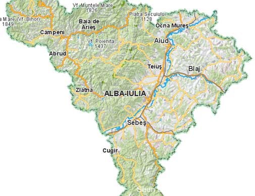 Judetul Alba – harta turistica si administrativa interactiva