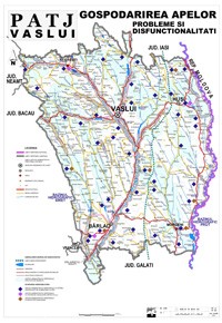 Judetul Vaslui – Harta retelelor de distributie a apei